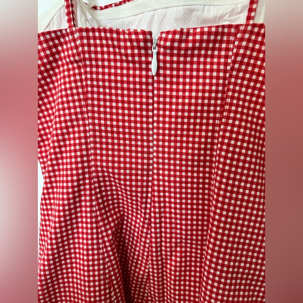 Abercrombie & Fitch Red Gingham Midi Dress - Picture 5 of 11